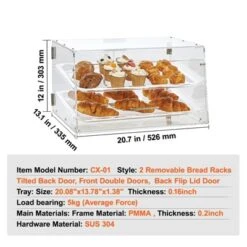 VEVOR Pastry Display Case, 2-Tier Countertop Bakery Display Case, Acrylic Display Box With Rear Door Access & Removable Shelves, 20.7"x13.2"x11.9" -Aesthtic Interiors GUEST f9580d20 f23b 41d6 9c9d ec0dab816696