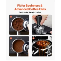 VEVOR Espresso Tamper 51mm, Spring Loaded Coffee Tamper, 30 Lbs Tamper Tool Espresso, Stainless Tamper With Non-Slip Grip, Black -Aesthtic Interiors GUEST fa489923 b969 4a48 a4d2 555389c2153c 1