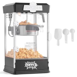 VEVOR Popcorn Maker, 480W Popcorn Popper Machine, 4 Oz Kettle Makes 1.5 Gallon Per Batch, Tabletop Popcorn Maker, Includes 3 Scoops, Black -Aesthtic Interiors GUEST fa4fd775 d31e 4c77 a377 869c867770b5
