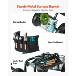 VEVOR Garden Seat With Wheels, Rolling Garden Stool With Height Adjustable & 360° Swivel Seat, 400lbs Weight Capacity, Gardening Cart Bench, Green 12 VEVOR Garden Seat With Wheels, Rolling Garden Stool With Height Adjustable & 360° Swivel Seat, 400lbs Weight Capacity, Gardening Cart Bench, Green -Aesthtic Interiors GUEST fabf357a b165 4151 8904 20085ada5a1d