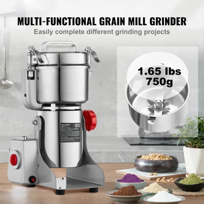 VEVOR 750g Electric Grain Mill Grinder, High Speed 2000W Commercial Spice Grinders, Stainless Steel Pulverizer Powder Machine 2 VEVOR 750g Electric Grain Mill Grinder, High Speed 2000W Commercial Spice Grinders, Stainless Steel Pulverizer Powder Machine - Image 2