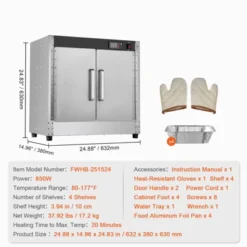VEVOR Hot Box Food Warmer, 4-Tier Concession Warmer With Water Tray, 4 Pans, Double-door And Adjustable Shelves, Stainless Steel Food Warmer Cabinet -Aesthtic Interiors GUEST fbe46cd5 3db8 43ac a953 3f5924c2c6dc