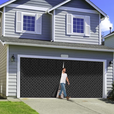 VEVOR Garage Door Screen For Winter, 16x7FT, Garage Door Insulation Kit, Magnetic Thermal Insulated Door Curtain With 300D Oxford Fabric, Black 1 VEVOR Garage Door Screen For Winter, 16x7FT, Garage Door Insulation Kit, Magnetic Thermal Insulated Door Curtain With 300D Oxford Fabric, Black