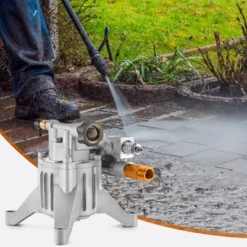 VEVOR Pressure Washer Pump, 7/8" Shaft Vertical, 3300 PSI, 3.0GPM, Replacement Power Washer Pumps Kit With 5 Nozzles,Hardware And Siphon Tube,Silver