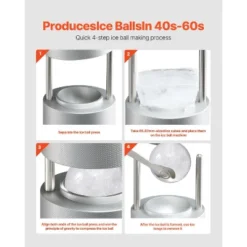 VEVOR Ice Ball Press, 2.1" Ice Ball Maker, Aviation Aluminum Ice Ball Press Kit For 53mm Ice Sphere, Ice Press With Tong And Drip Tray -Aesthtic Interiors GUEST fc2364c2 bef7 4695 9c1b 5f815db2b840