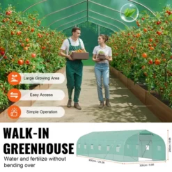 VEVOR Walk-in Tunnel Greenhouse, 29.5x9.8x6.6 Ft Hoop House Greenhouse Tunnel With Galvanized Steel Frame, PE Cover, Roll-up Zipper Door, 12 Windows 12 VEVOR Walk-in Tunnel Greenhouse, 29.5x9.8x6.6 Ft Hoop House Greenhouse Tunnel With Galvanized Steel Frame, PE Cover, Roll-up Zipper Door, 12 Windows -Aesthtic Interiors GUEST fcfbafd6 37bd 4abb b528 6c52cc1cdb8d