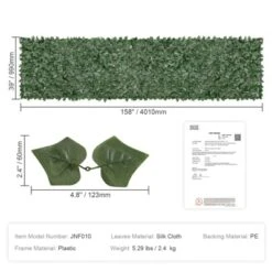 VEVOR Ivy Privacy Fence, 39 X 158in Artificial Green Wall Screen, Greenery Ivy Fence With Mesh Cloth Backing And Strengthened Joint -Aesthtic Interiors GUEST fd42cb7c 03bc 4426 a9cf 8c5412787049