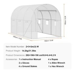 VEVOR Walk-in Tunnel Greenhouse, 9.6x6.4x6.2 Ft Hoop House Greenhouse Tunnel, Plant Hot House With Galvanized Steel Frame, White PE Cover -Aesthtic Interiors GUEST fdebcbe3 77df 4cae 8875 1a5eb4f75a7f
