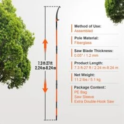 VEVOR Manual Pole Saw, 7.3-27 Ft Extendable Tree Pruner, Manual Branch Trimmer With Lightweight 8 Fiberglass Handles, For Pruning Palms And Shrubs -Aesthtic Interiors GUEST fe061adf 9761 4a48 b747 d8db6637d6b4