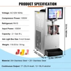VEVOR Commercial Slushy Machine, 8L / 2.1 Gal Single Bowl, Cool And Freeze Modes, 1050W Stainless Steel Margarita Smoothie Frozen Drink Maker 14 VEVOR Commercial Slushy Machine, 8L / 2.1 Gal Single Bowl, Cool And Freeze Modes, 1050W Stainless Steel Margarita Smoothie Frozen Drink Maker -Aesthtic Interiors GUEST fe12c896 16cb 4476 bf9e 71cd5b660f11