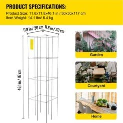 VEVOR Tomato Cages, 11.8" X 11.8" X 46.1", 5 Packs Square Plant Support Cages, Silver PVC-Coated Steel Tomato Towers, Silver 14 VEVOR Tomato Cages, 11.8" X 11.8" X 46.1", 5 Packs Square Plant Support Cages, Silver PVC-Coated Steel Tomato Towers, Silver -Aesthtic Interiors GUEST fe94f0e5 903f 481c ab2b 27b7ef85bda0