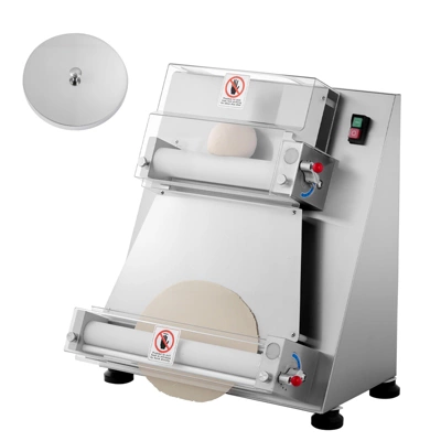 VEVOR Pizza Dough Roller Sheeter, 3-16 Inch Semi-automatic Stainless Steel Pizza Press, Electric 390W Pasta Maker, 260 Pcs Per Hour, Silver 8 VEVOR Pizza Dough Roller Sheeter, 3-16 Inch Semi-automatic Stainless Steel Pizza Press, Electric 390W Pasta Maker, 260 Pcs Per Hour, Silver - Image 8