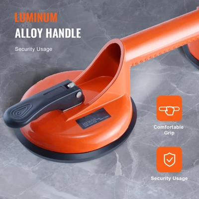 VEVOR Glass Suction Cup, 4.7" 2 Pack 330 Lbs Load Capacity, Vacuum Suction Cup With Aluminum Handle, Orange 6 VEVOR Glass Suction Cup, 4.7" 2 Pack 330 Lbs Load Capacity, Vacuum Suction Cup With Aluminum Handle, Orange - Image 6