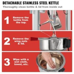 VEVOR Popcorn Maker, 850W Popcorn Popper Machine, 8 Oz Kettle Makes 48 Cups Per Batch, Countertop Popcorn Maker With Tempered Glass, Includes 4 Scoops -Aesthtic Interiors GUEST ffa9b00f 3c7e 4b16 ad74 e174ac5f35f1