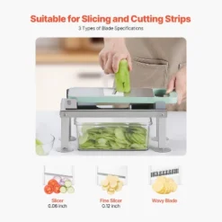 VEVOR Vegetable Chopper Mandoline Slicer, All-in-1 Food Veggie Cutter With 9 Stainless Steel Blades, Cheese Grater Onion Potato Dicer, Silver 13 VEVOR Vegetable Chopper Mandoline Slicer, All-in-1 Food Veggie Cutter With 9 Stainless Steel Blades, Cheese Grater Onion Potato Dicer, Silver -Aesthtic Interiors GUEST ffeb1845 c451 4546 b80d 41bfdafed13f 1